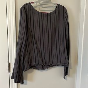 Cloth and stone stripped long sleeve with button going down the back in size M